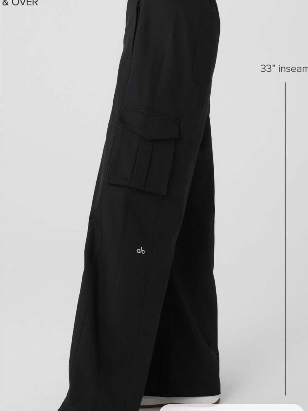 ALO Yoga Black Wide-Leg Cargo Pants - Picture 2 of 7